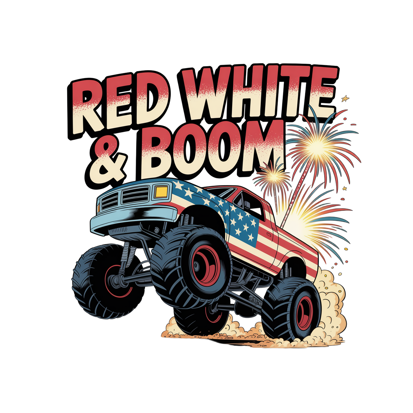 Red White And Boom DTF Print