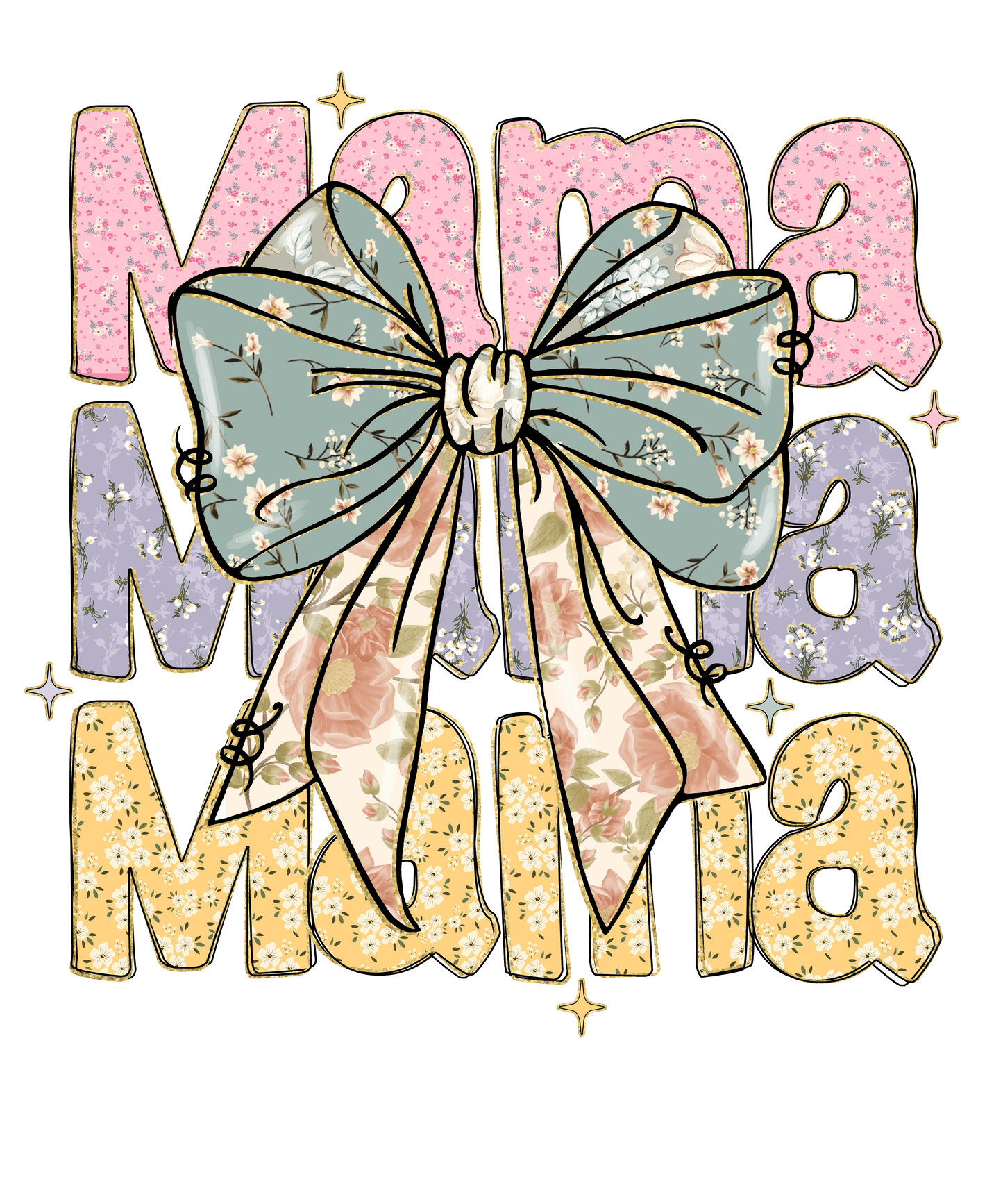 Floral Mama Bow DTF