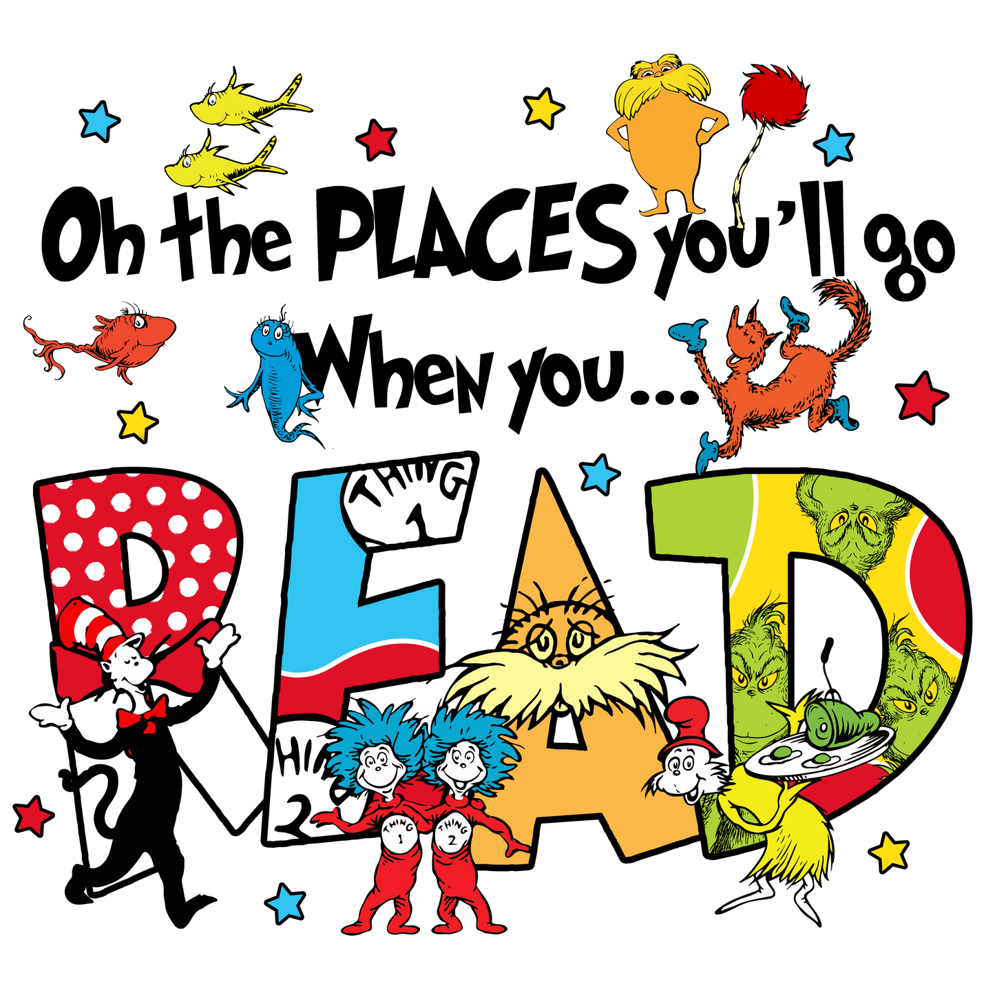 DTF Prints Dr Suess