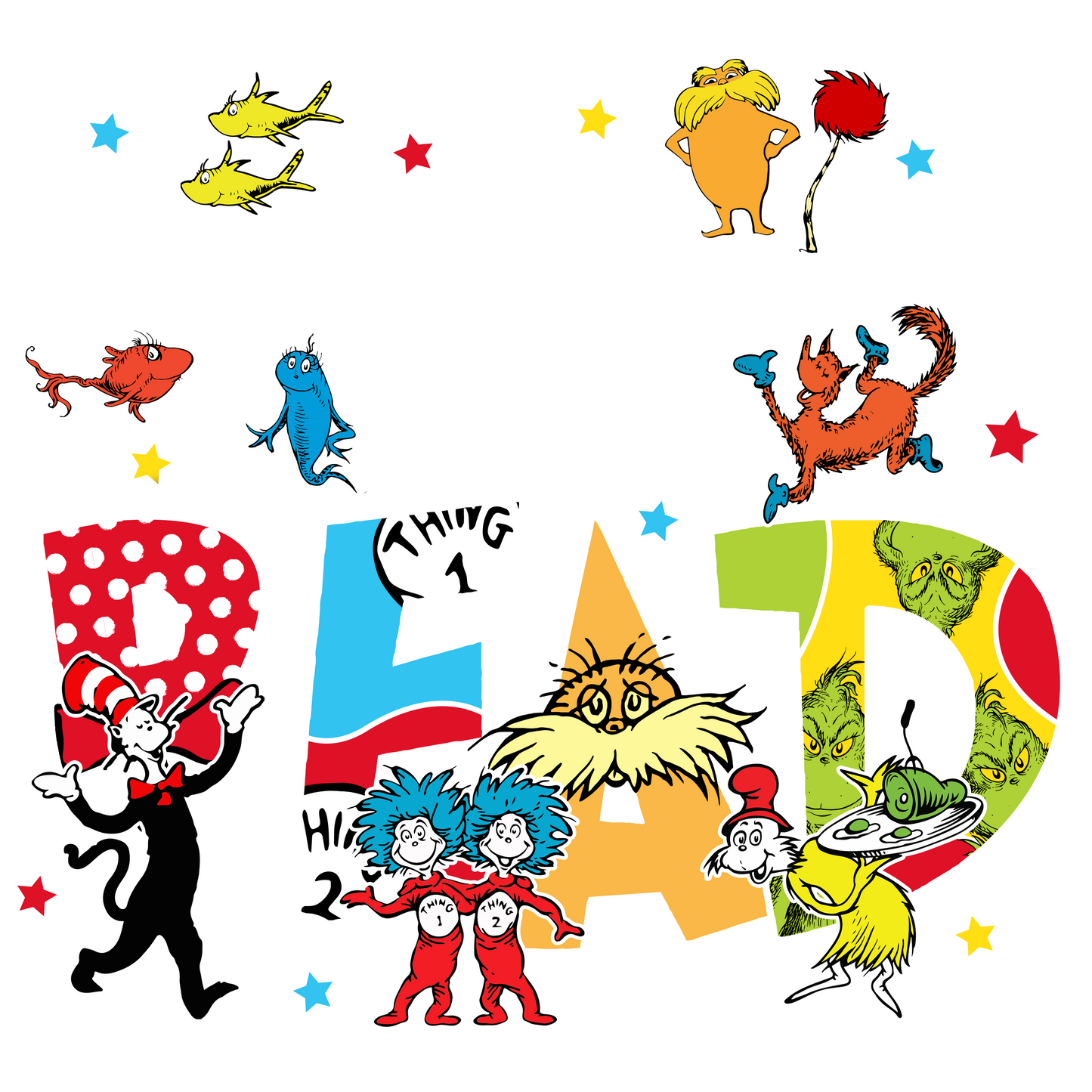 DTF Prints Dr Suess
