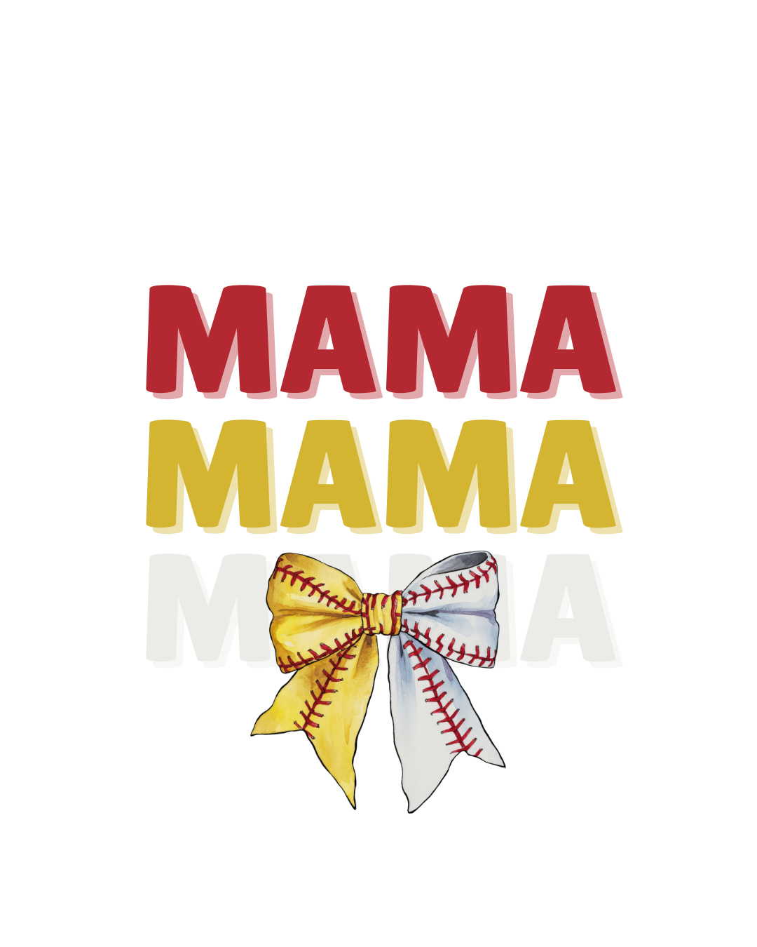 Softball/Baseball Mama Bow DTF