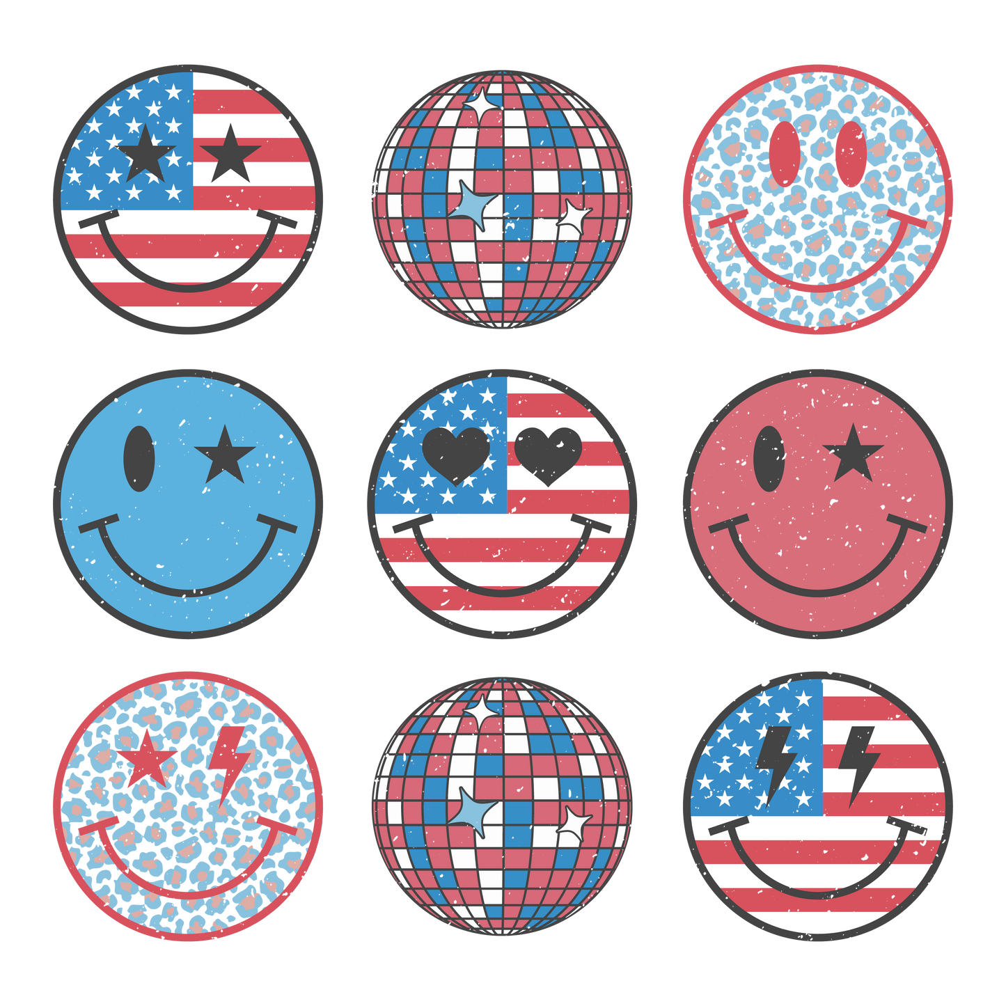 4th Smiley's DTF Print