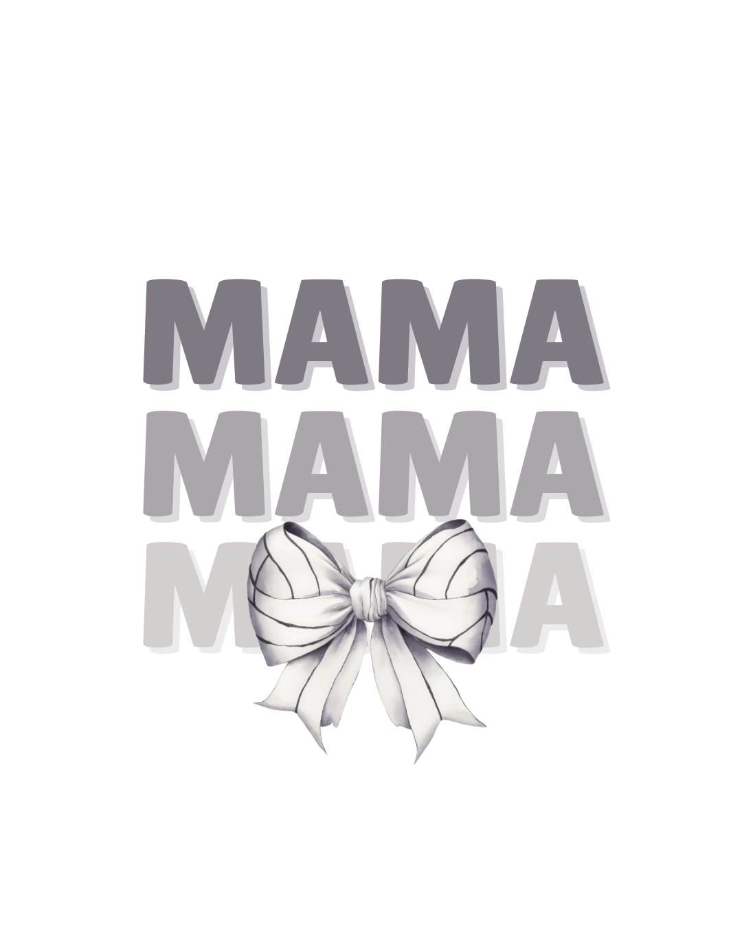 Volleyball Mama Bow DTF