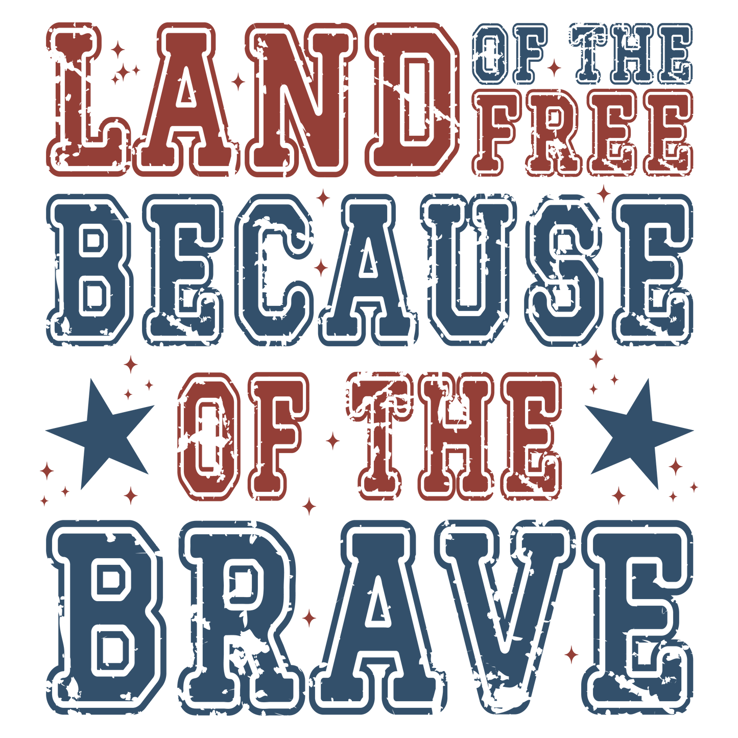 Land Of The Free Because Of The Brave DTF Print