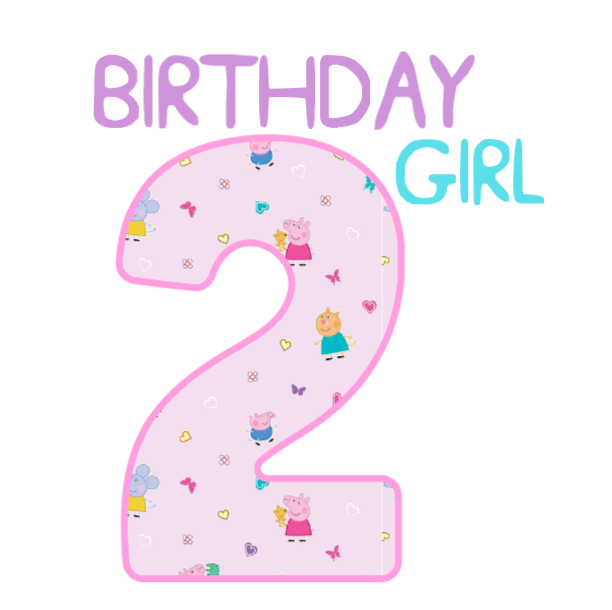 Peppa Birthday DTF Prints