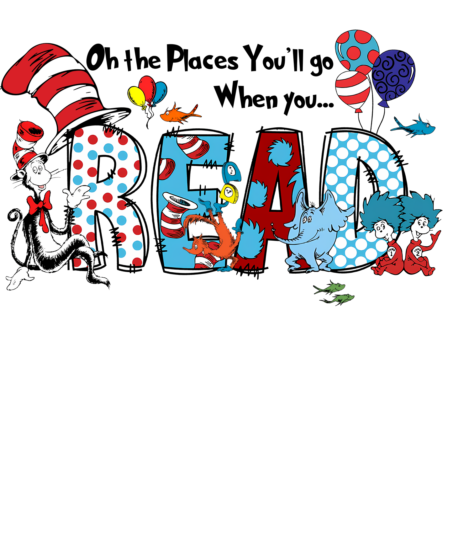 DTF Prints Dr Suess