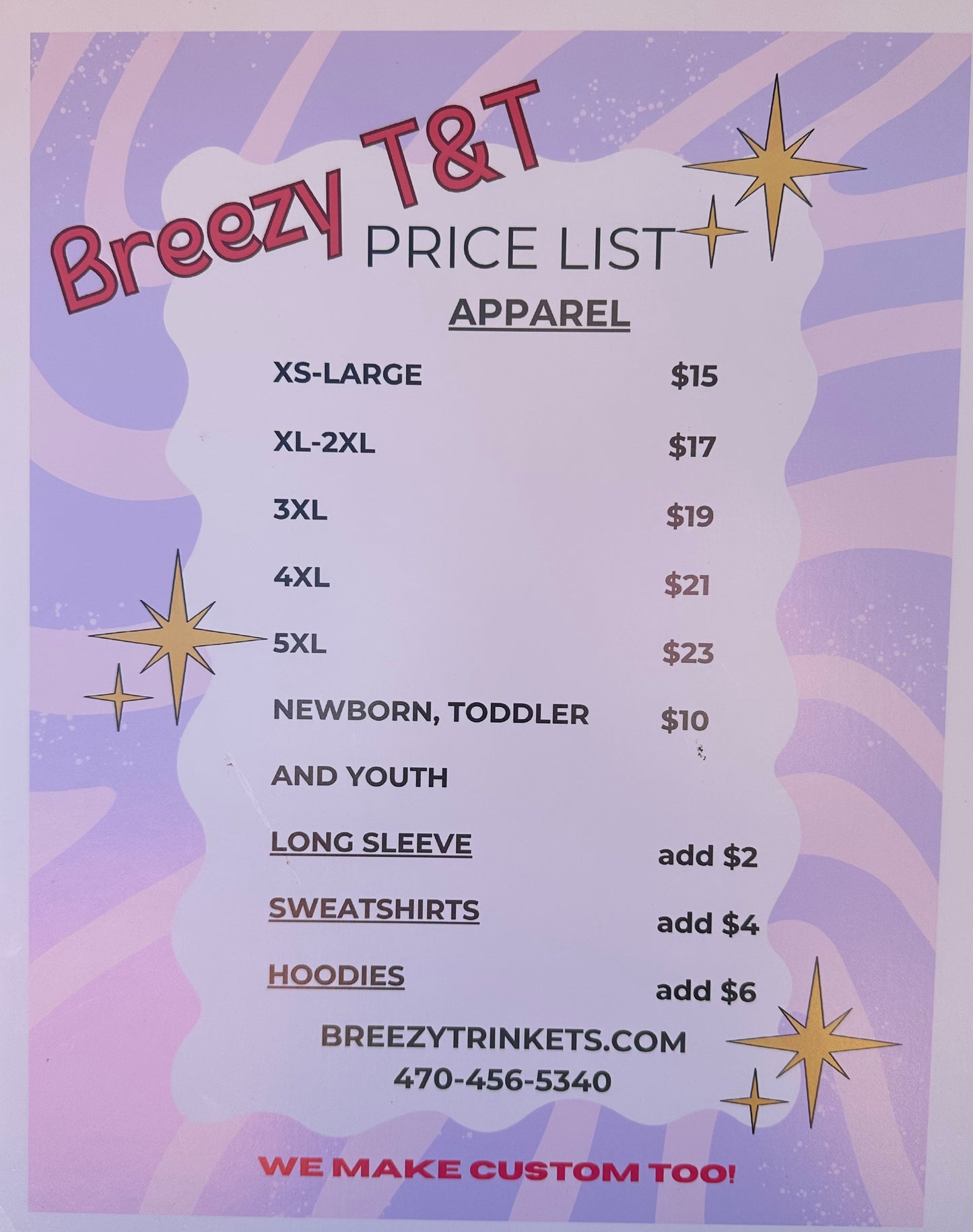 Event items apparel