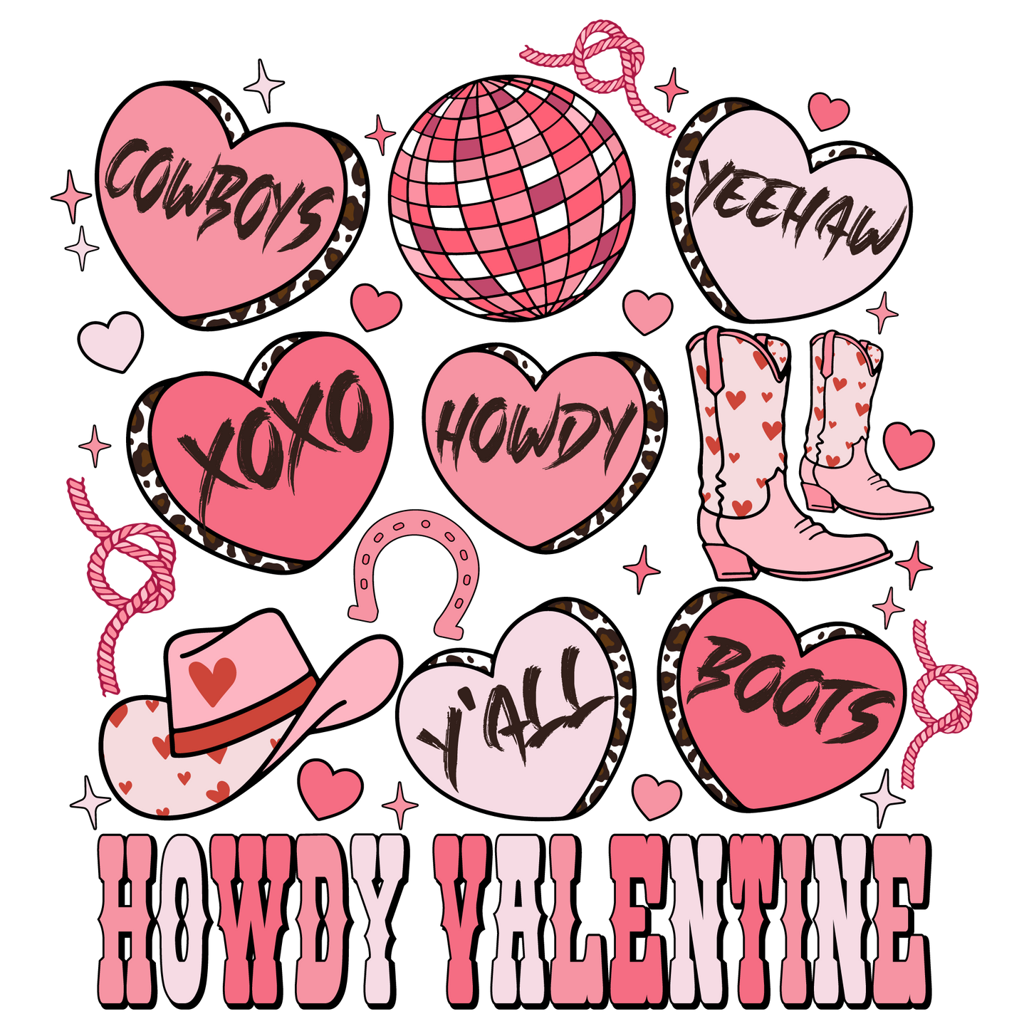 Howdy Valentine DTF print