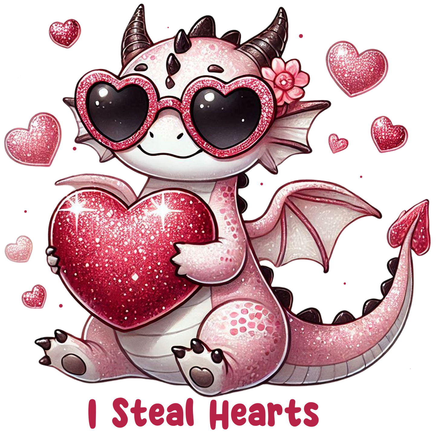 I Steal Hearts girl DTF print
