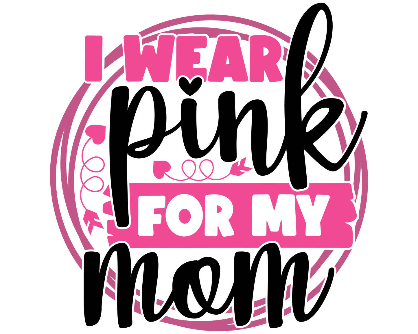 DTF Prints I wear pink for my mom 1