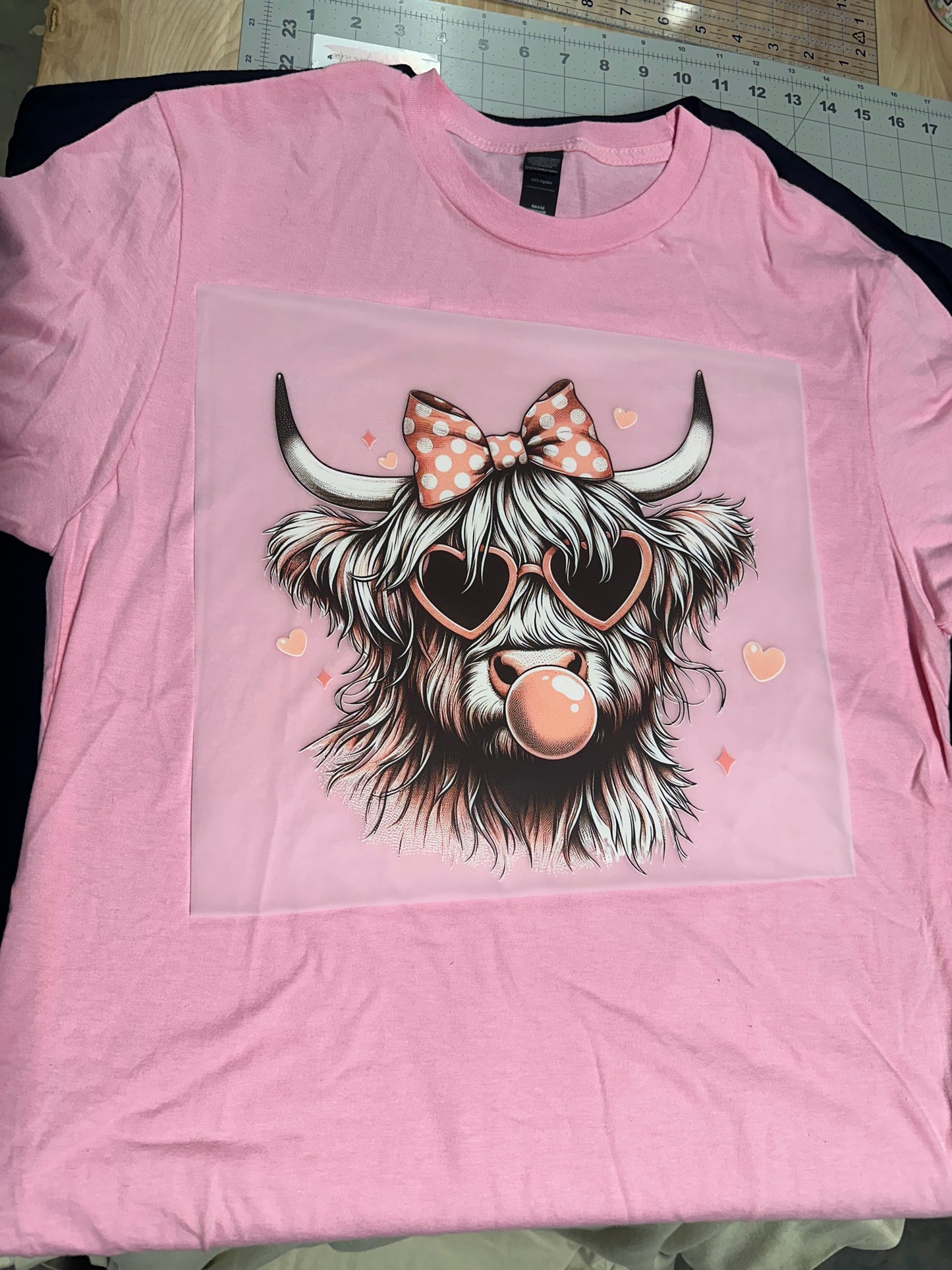 Highland Cow blowing bubble Adult T-shirt
