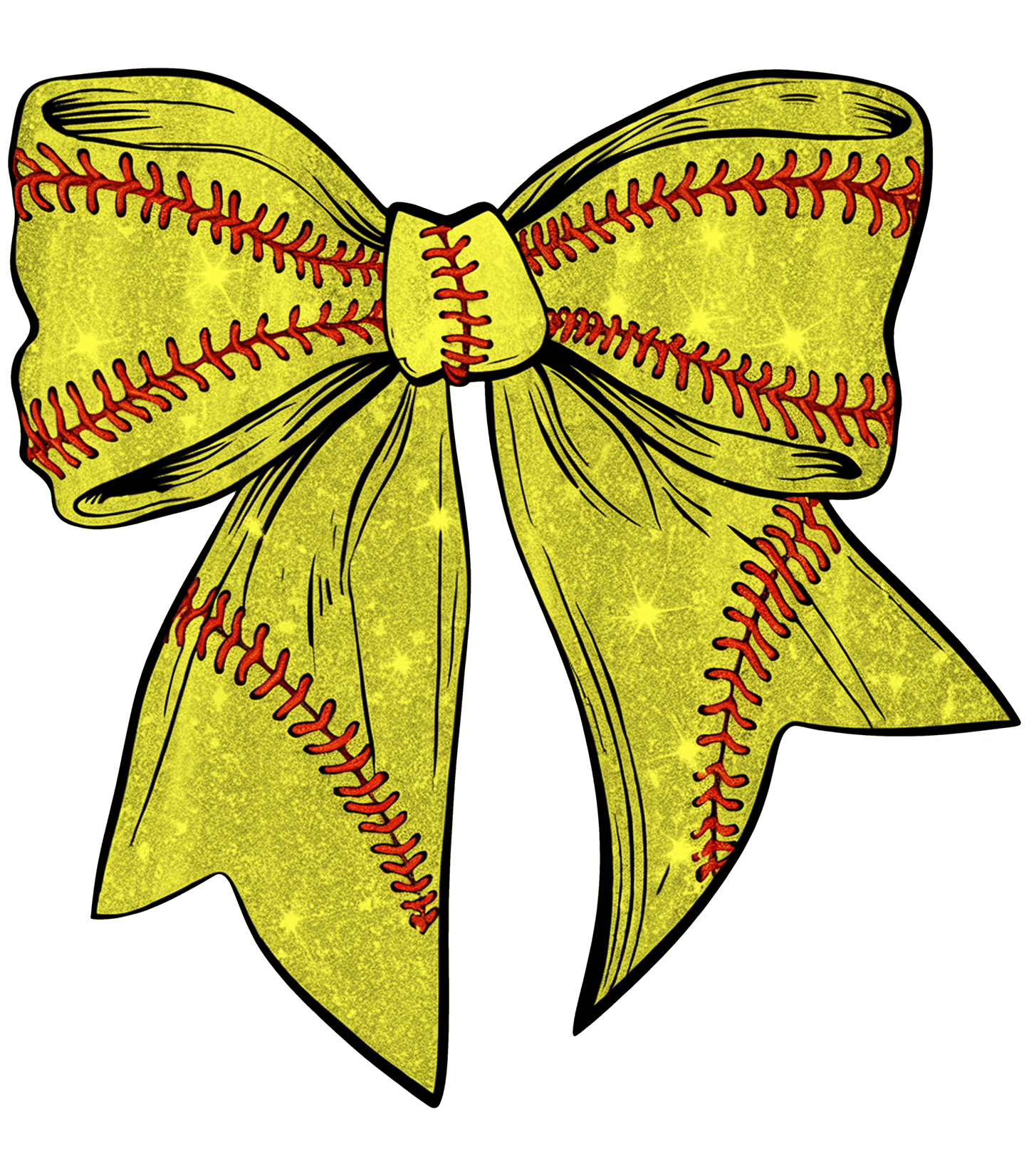 Softball Glitter Bow