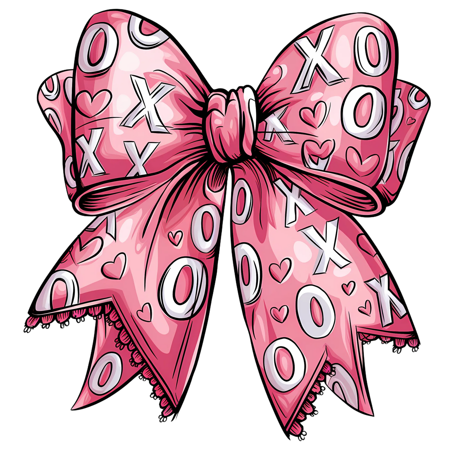 XOXO Valentine Coquette Bow DTF Print