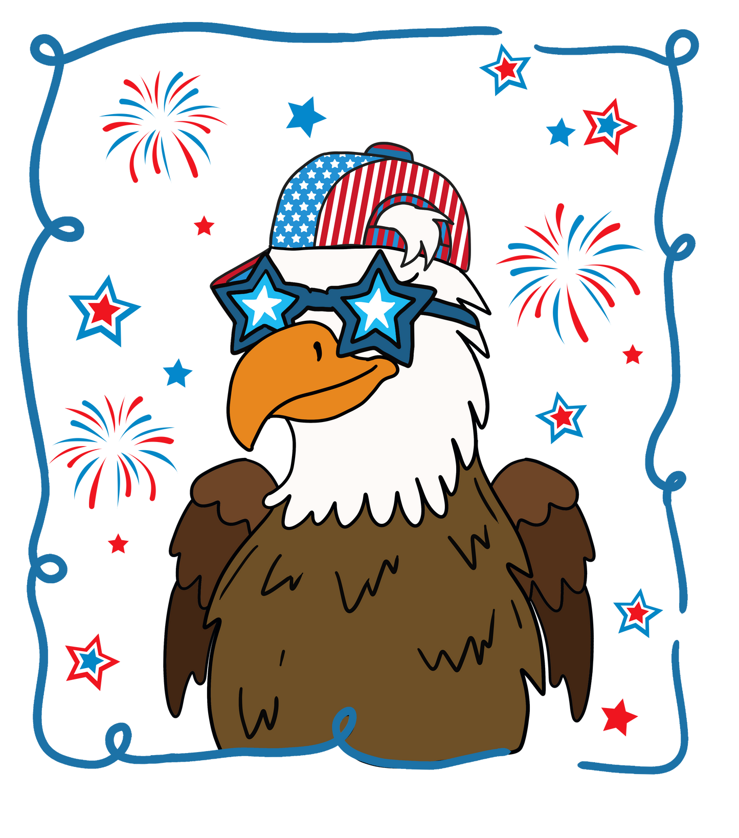 Patriotic Eagle Boy DTF Print