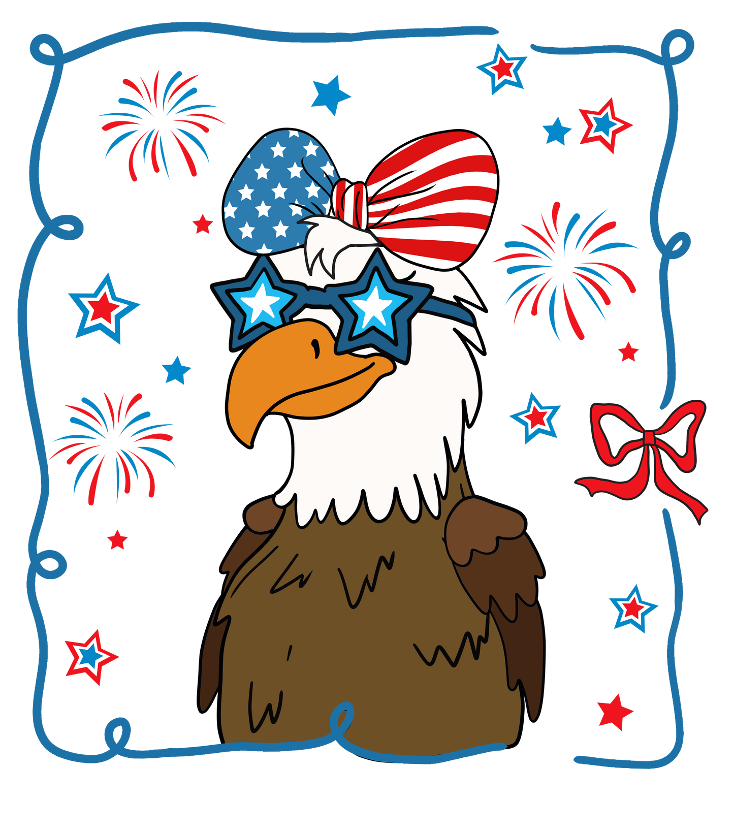 Patriotic Eagle Girl DTF Print