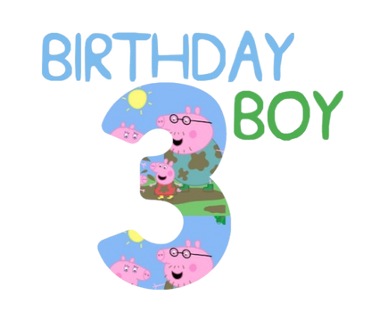 Peppa Birthday DTF Prints