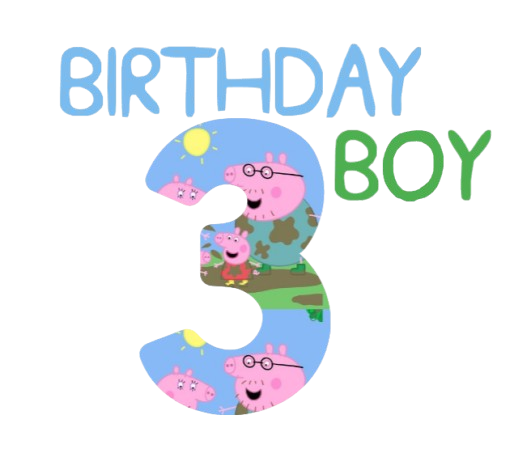 Peppa Birthday DTF Prints