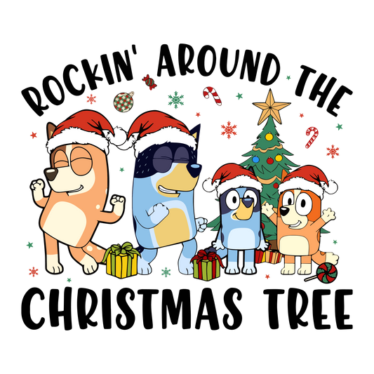 DTF Prints Bluey Christmas Tree