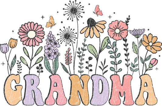 Grandma Flowers DTF Print