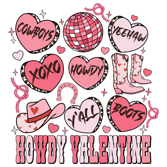 Howdy Valentine DTF print