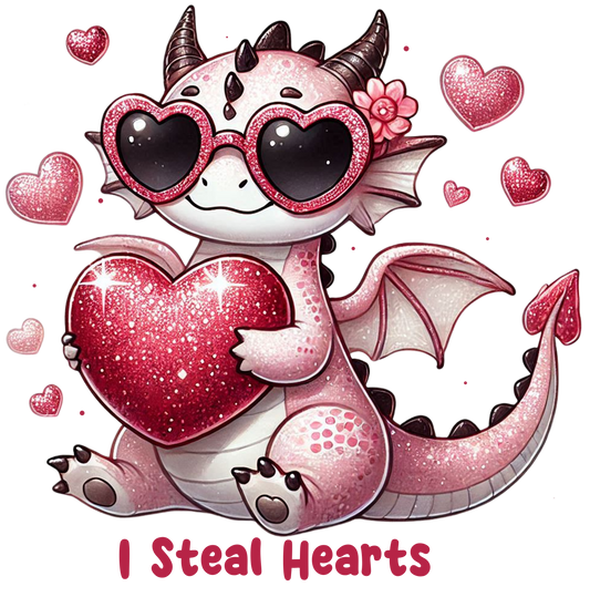 I Steal Hearts girl DTF print