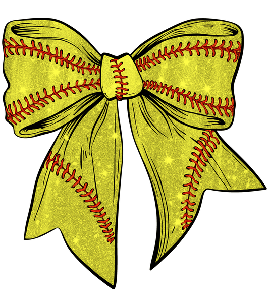 Softball Glitter Bow