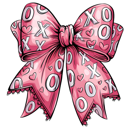 XOXO Valentine Coquette Bow DTF Print