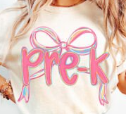 Pre-K - Fourth Grade Bow t-shirt