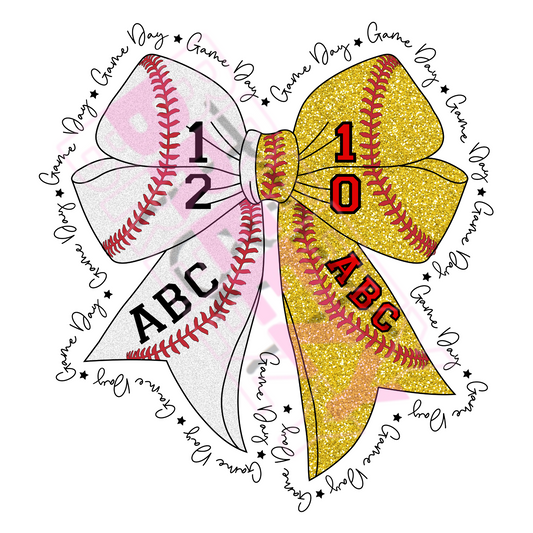 Softball/Baseball Glitter Bow